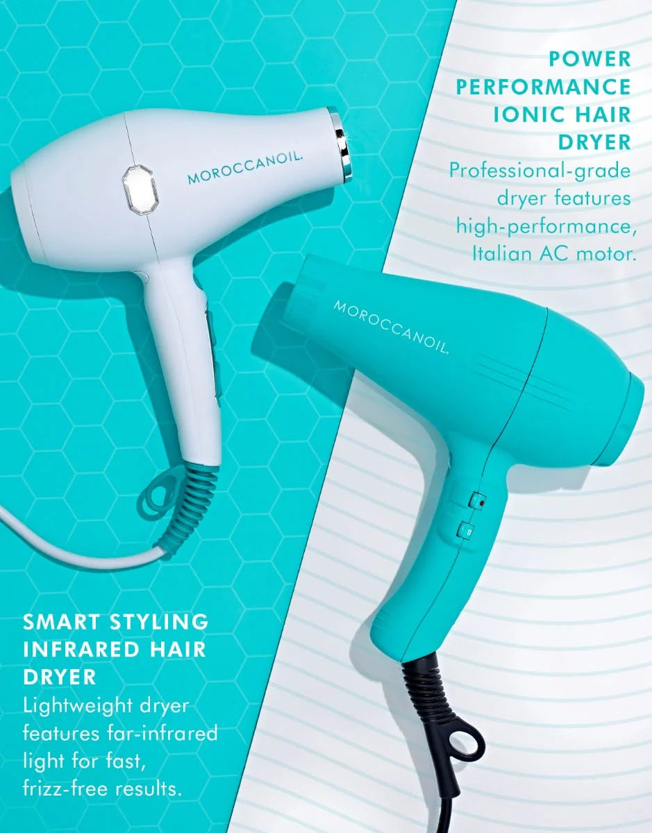 Moroccanoil Power Performance Ionic Hair Dryer - Sušilec za lase moder - 2200W difuzor + nastavek