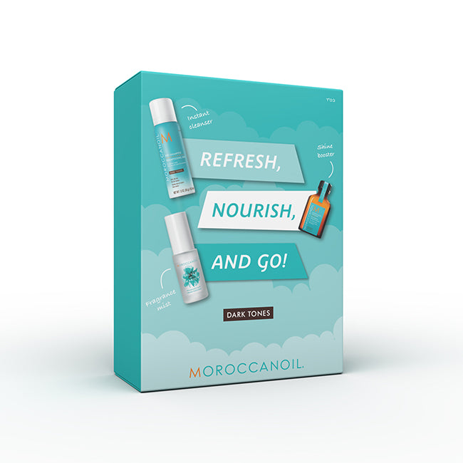 MOROCCANOIL - Refresh Nourish & Go Dark tone - set za hitro osvežitev temnih las