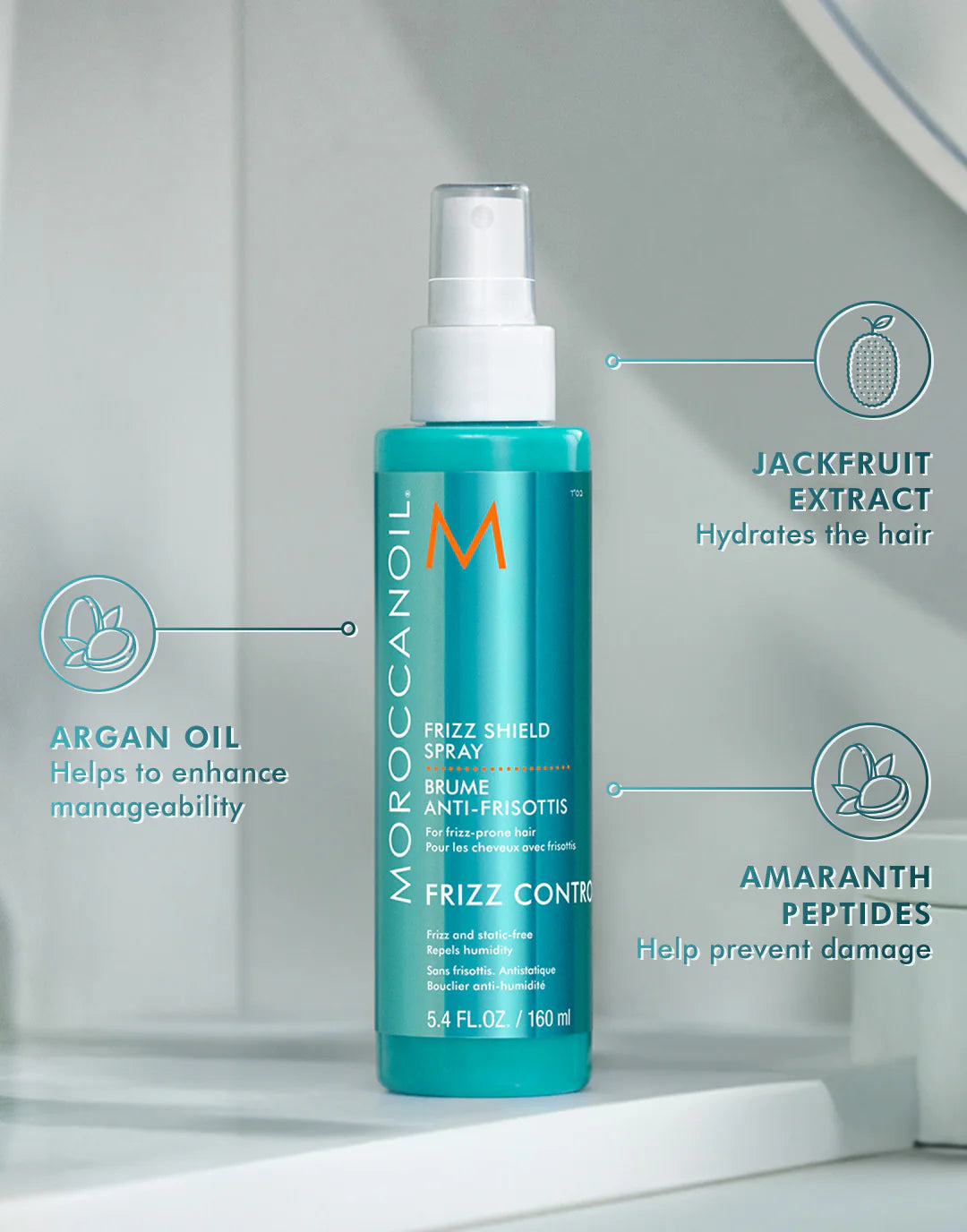 MOROCCANOIL - Frizz Shield Spray 160 ml - Sprej proti naelektrenosti las