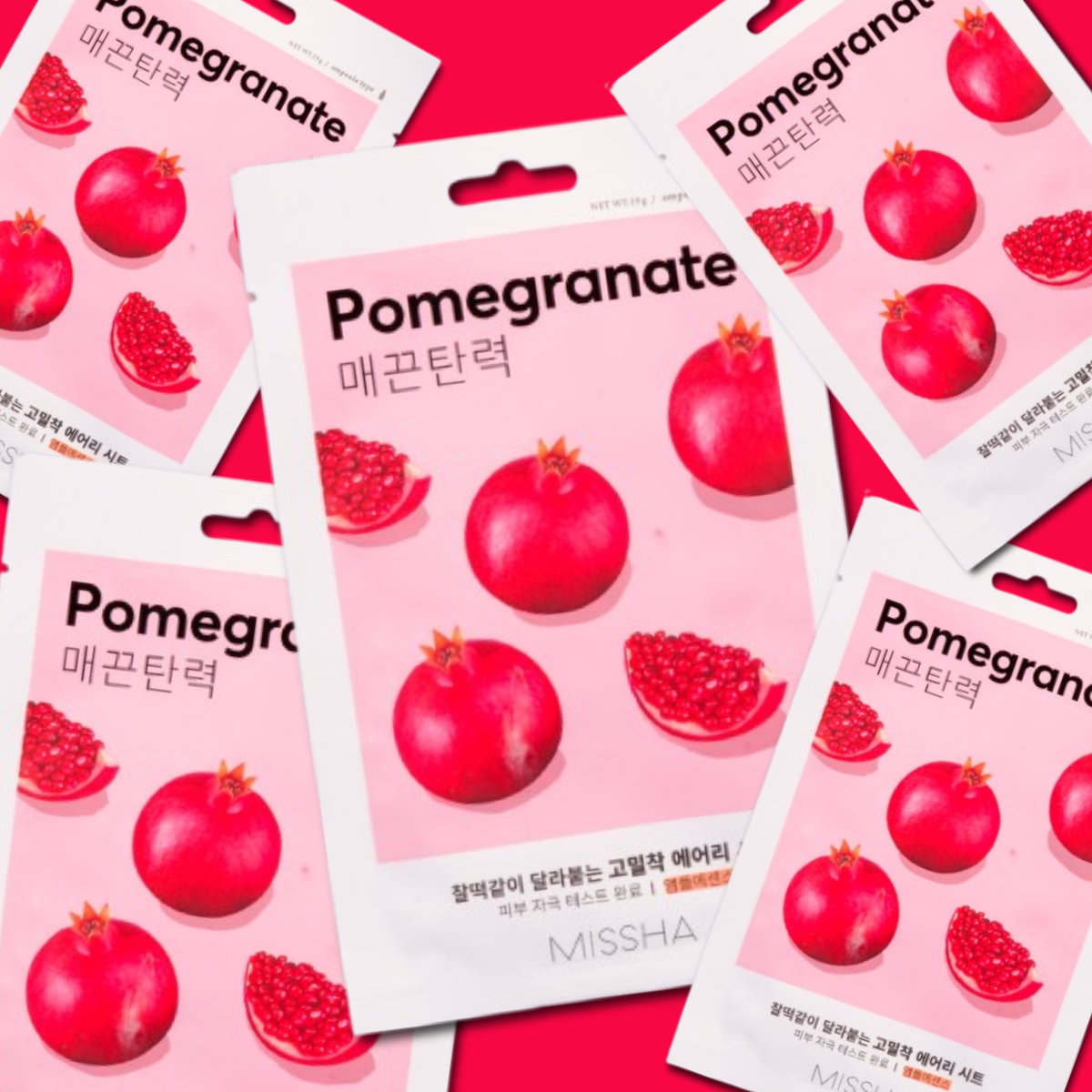 Missha Airy Fit Maska iz platna z izvlečkom granatnega jabolka 19 g